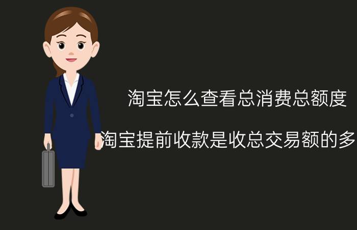 淘宝怎么查看总消费总额度 淘宝提前收款是收总交易额的多少？